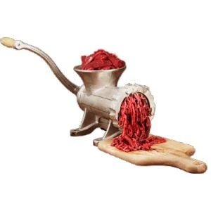 36-3201-w #32 Deluxe Heavy Duty Manual Tinned Meat Grinder With Accessories