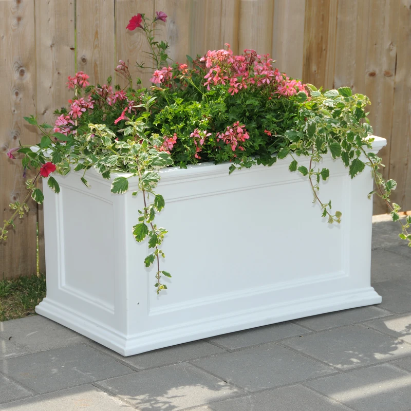 Fairfield 36 In. X 20 In. White Plastic Self-watering Planter Box