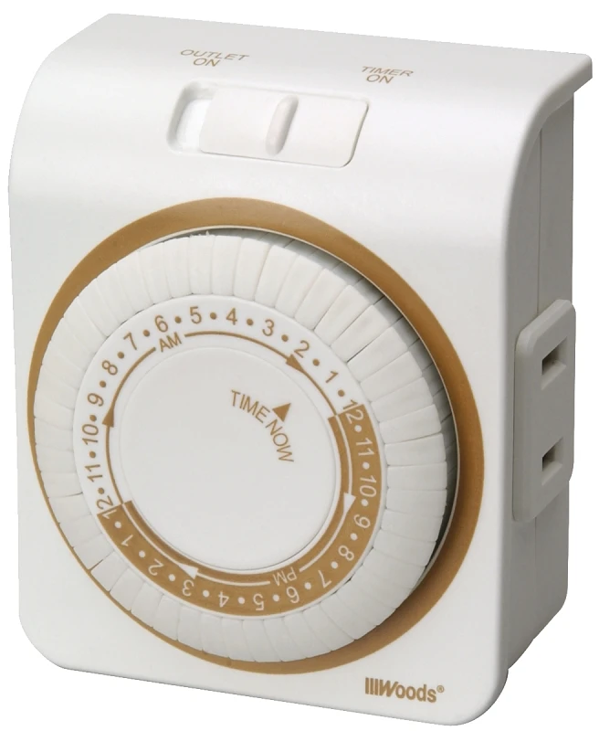 50000 15-amp 24-hour Indoor Mechanical Timer, 125v, 1875w, White, 2.5x5x6.25 In