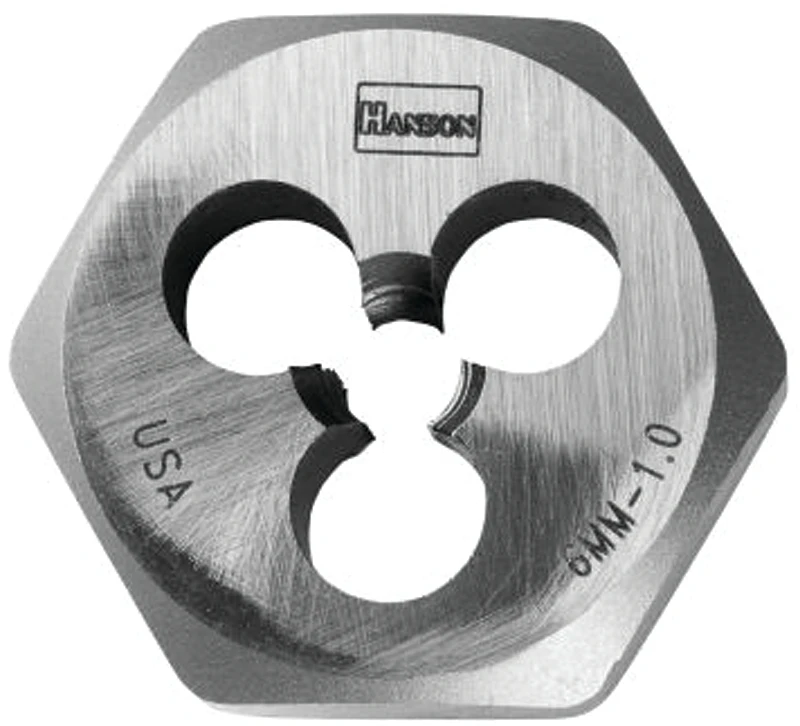 9718 High Carbon Steel Metric Hexagon Die M4-0.75 Right Hand Thread