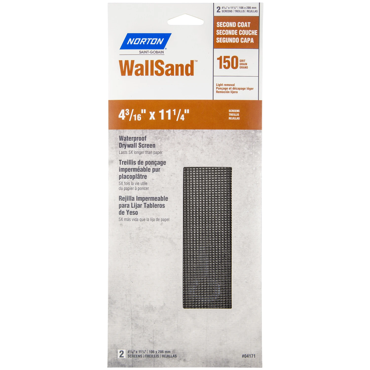 2-Pack 4-3/16x11-1/4-Inch 150-First-Coat-Grit Drywall Screen Sanding Sheets
