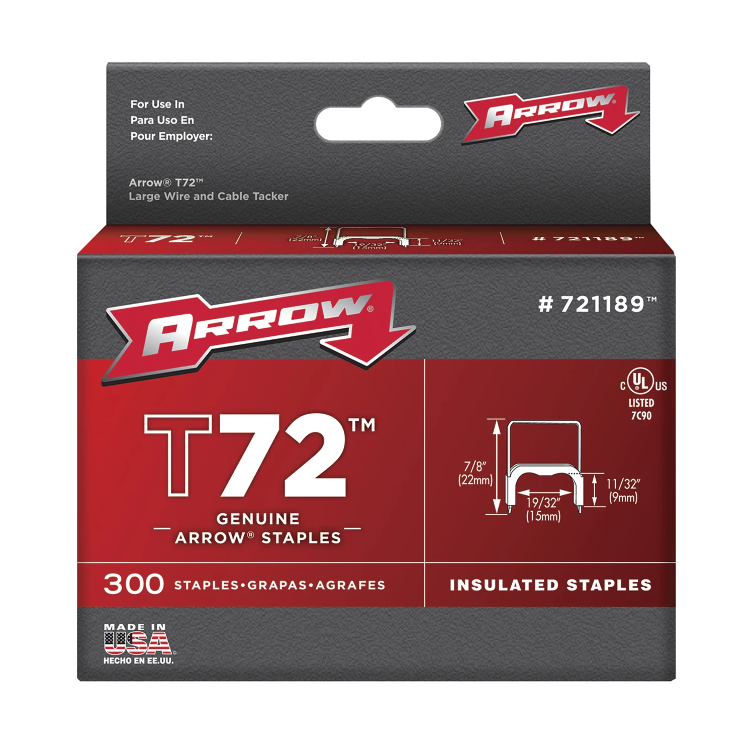 STAPLE 19/32IN NATURAL T72
