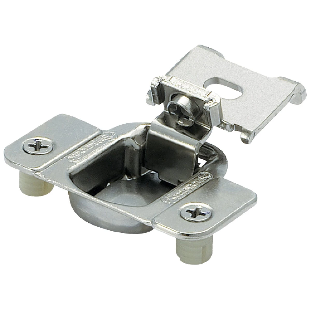 Amerock 2-5/16 in. W X 2-3/8 in. L Satin Nickel Silver Steel Overlay Hinge 2 pk