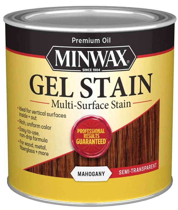 Mahogany Gel Wood Stain Finish, Half Pint, Rich Color for Wood Surfaces