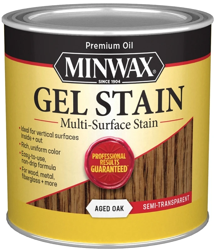 Transparent Low Luster Aged Oak Oil-based Gel Stain 0.5 Pint