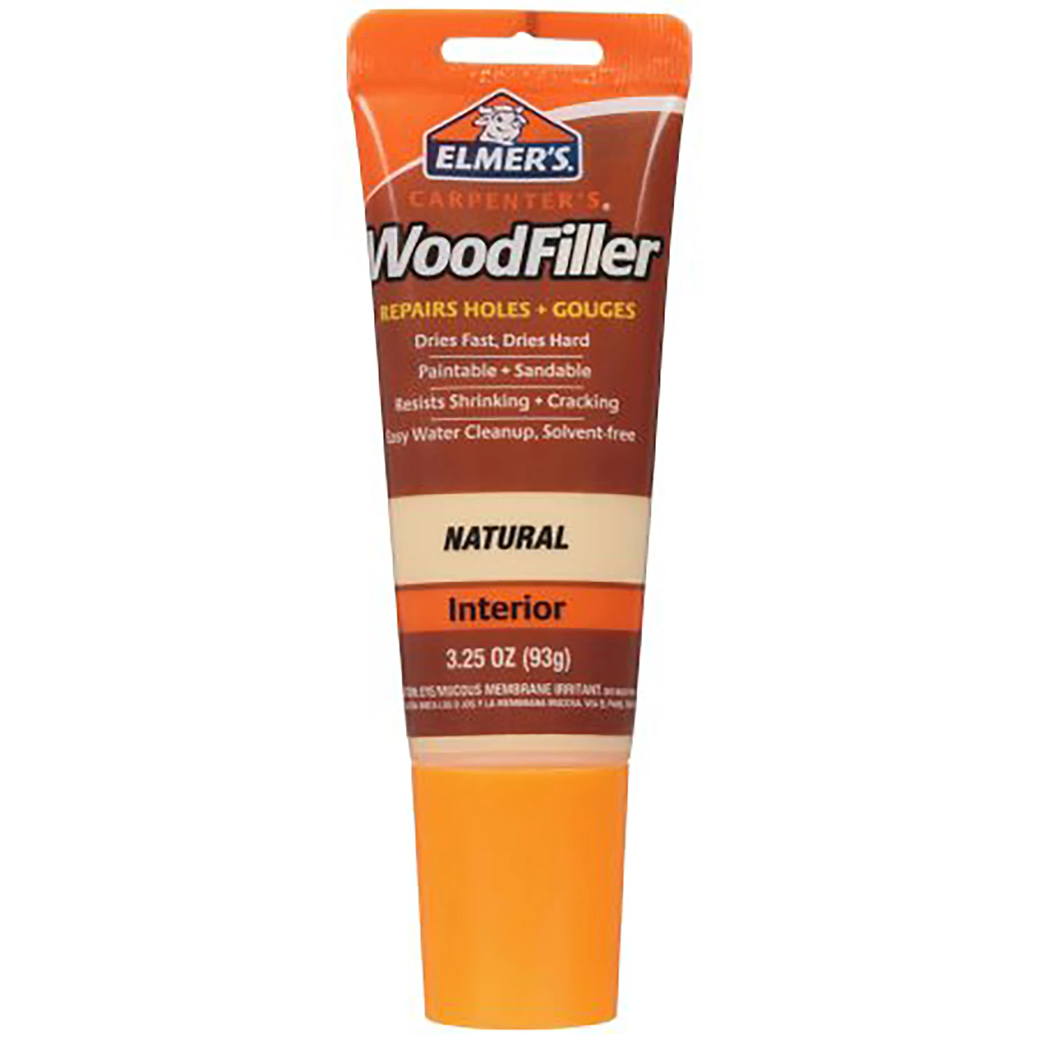 Carpenter's Natural Wood Filler 3.25 Oz - Paintable, Sandable, Indoor Use
