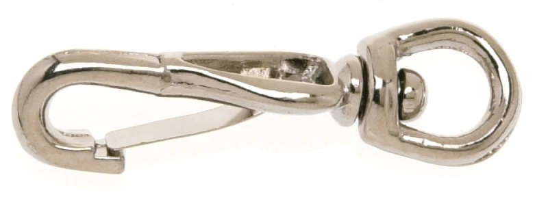 Spring Snap with Round Eye Swivel, Zinc Plated, 1/4 Inch Size