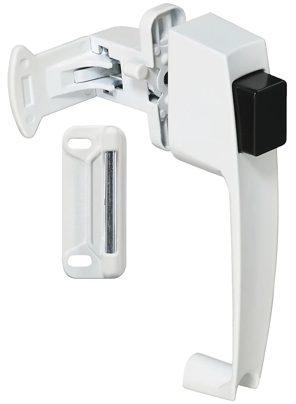 Screen & Storm Door Latch, Push-Button, White