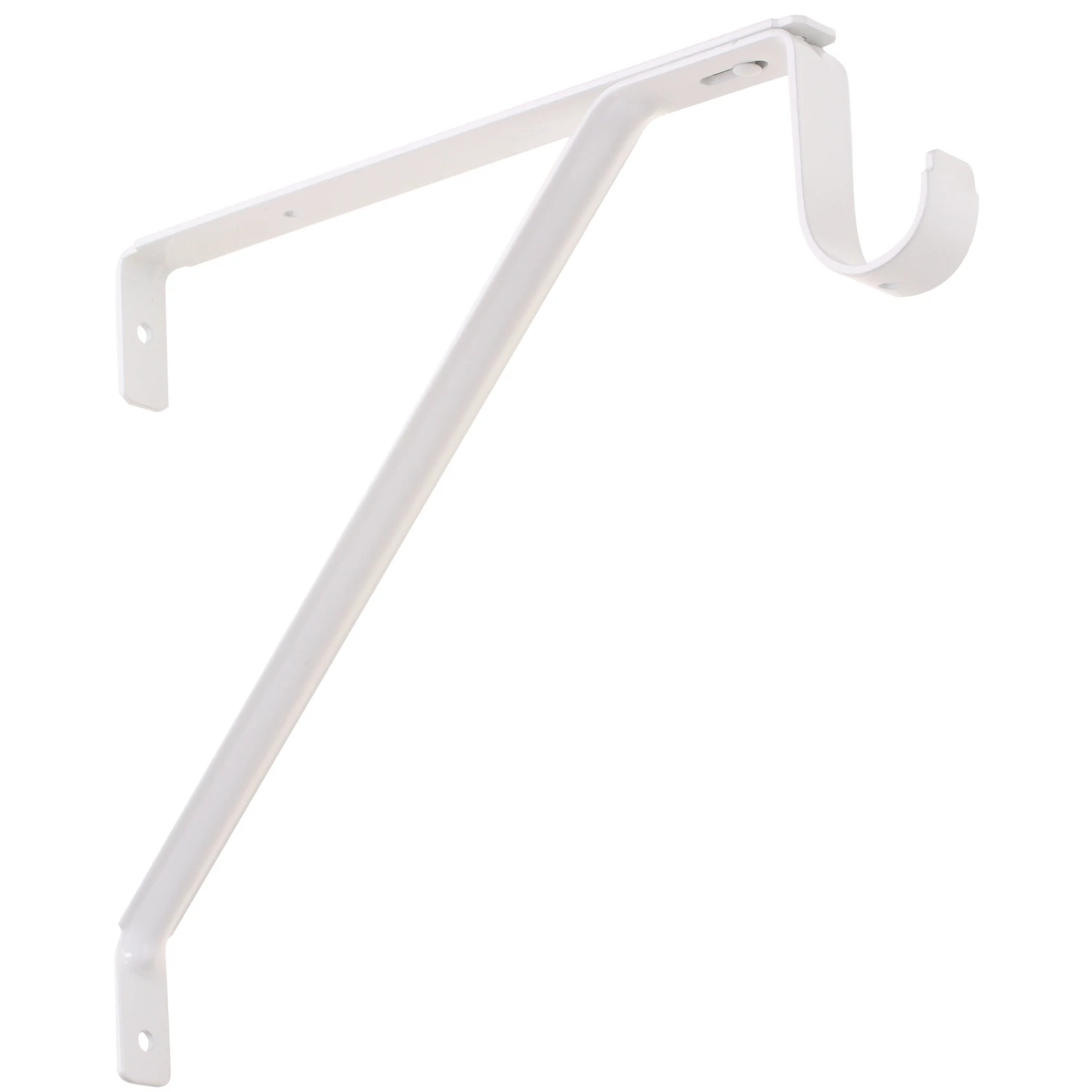 N234-971 White Steel Shelf And Rod Bracket, 12.18 In, 75 Lb Capacity
