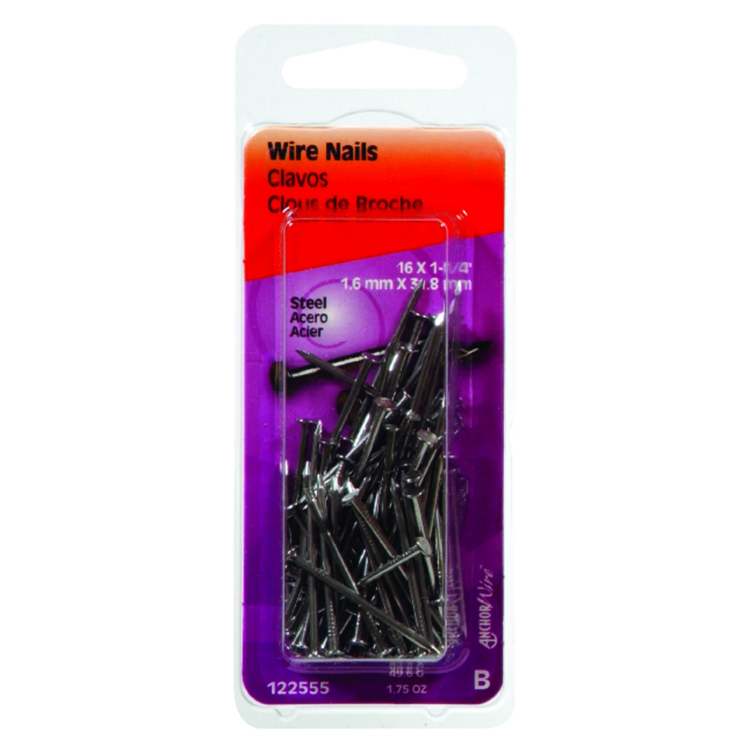Hillman 16 Ga. X 1-1/4 in. L Bright Steel Wire Nails 1 pk 1.75 oz Hillman 16 Ga. X 1-1/4 in. L Bright Steel Wire Nails 1 pk 1.75 oz