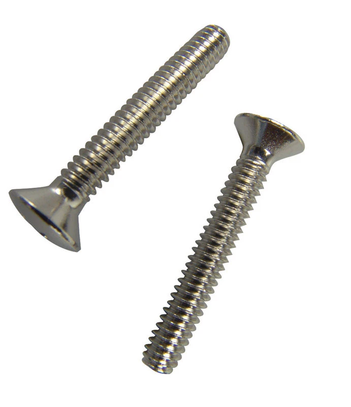 Danco No. 1/4-20 in. x 1-1/2 in. L Slotted Oval Head Chrome-Plated Brass Overflow Plate Screw