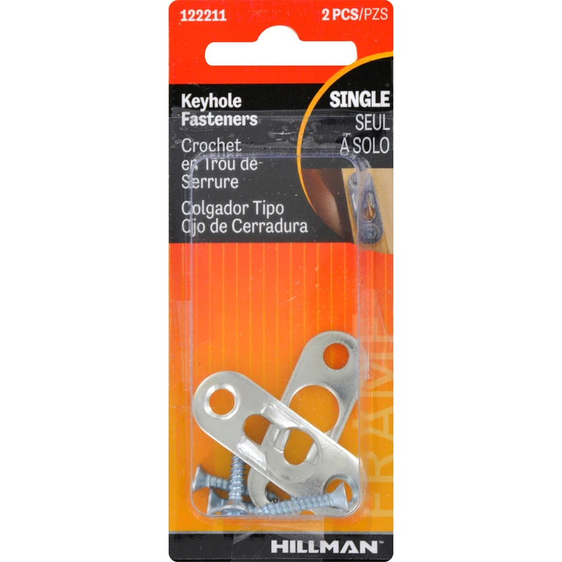 Hillman AnchorWire Steel-Plated Gold Keyhole Picture Hanger 20 lb 2 pk Hillman AnchorWire Steel-Plated Gold Keyhole Picture Hanger 20 lb 2 pk