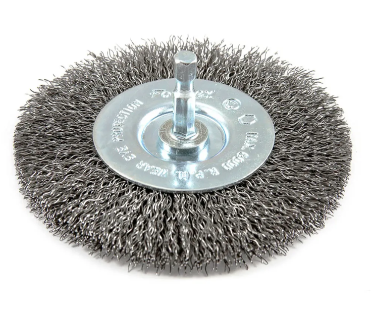 4 In. Coarse Crimped Wire Wheel Brush With 1/4 In. Hex Shank