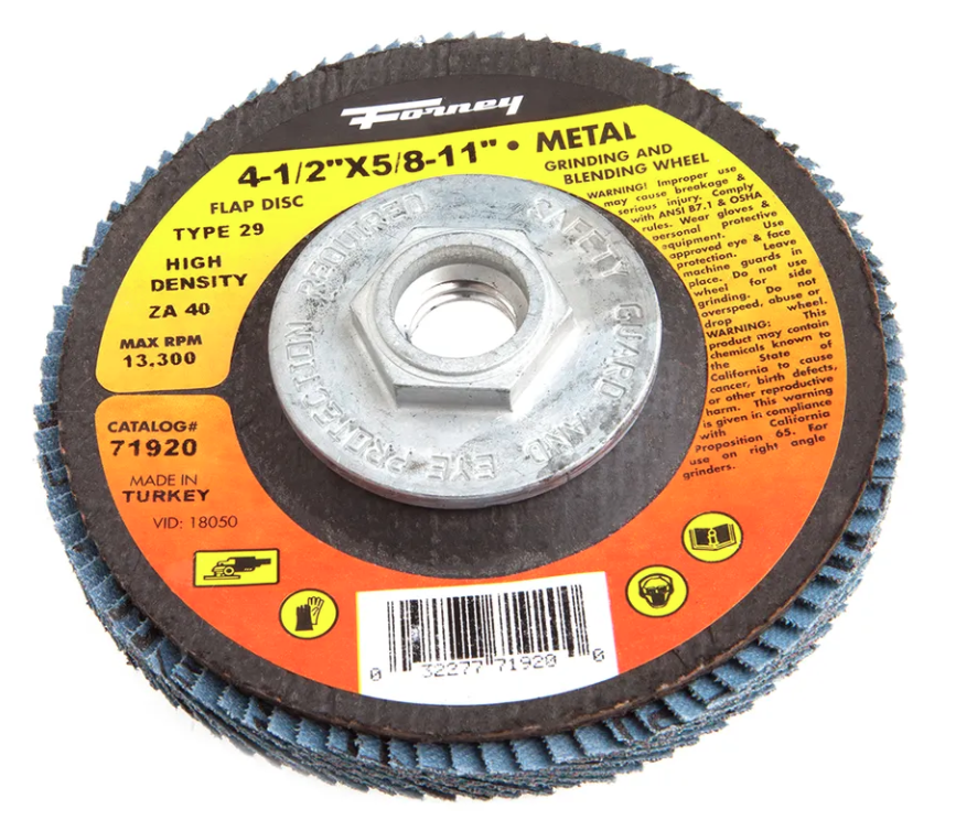 4-1/2 In. X 5/8 In.-11 40-grit Type 29 High Density Blue Zirconia Flap Disc