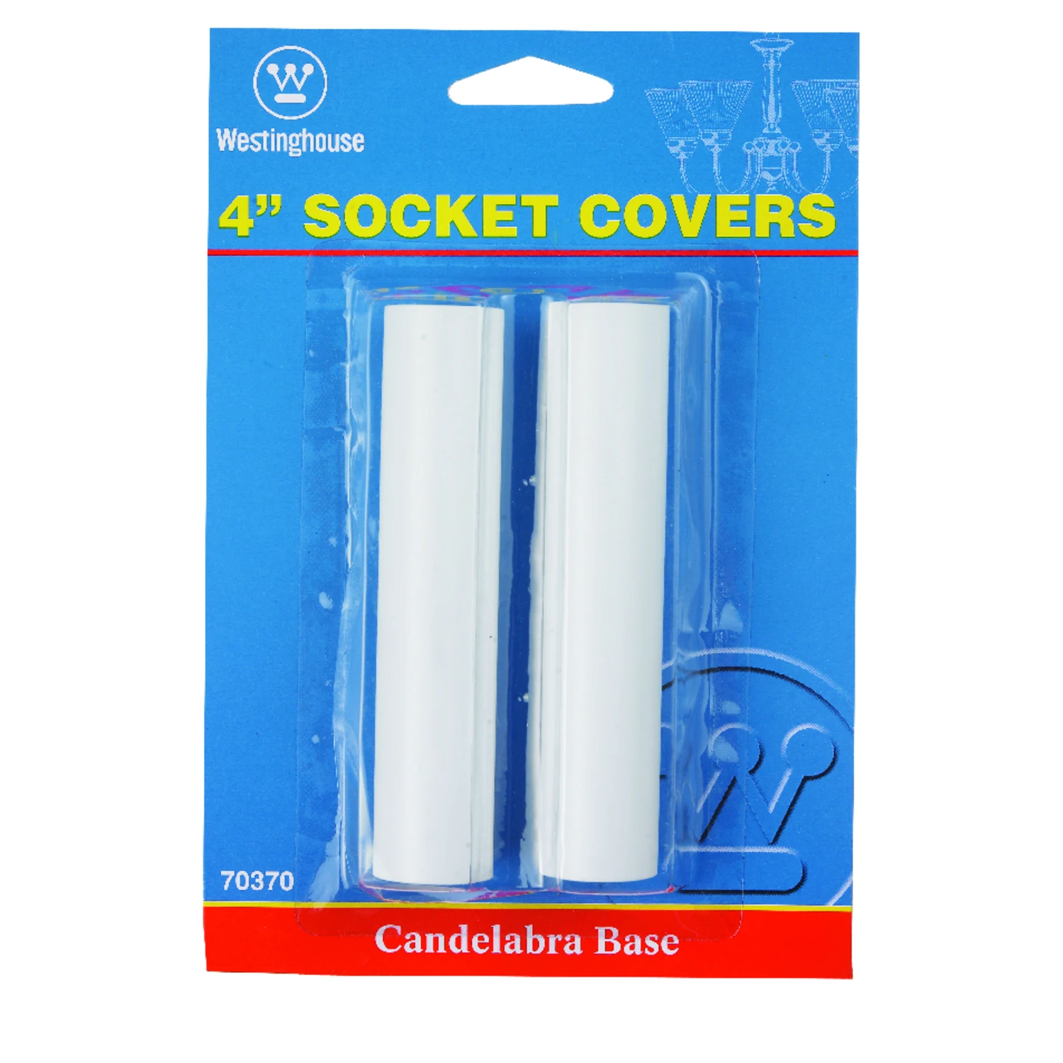 4-inch White Candelabra Base Plastic Lamp Socket Covers (2-pack) Model 70370