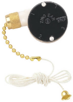 3-speed 4-wire Ceiling Fan Switch With Pull Chain - Model 77021