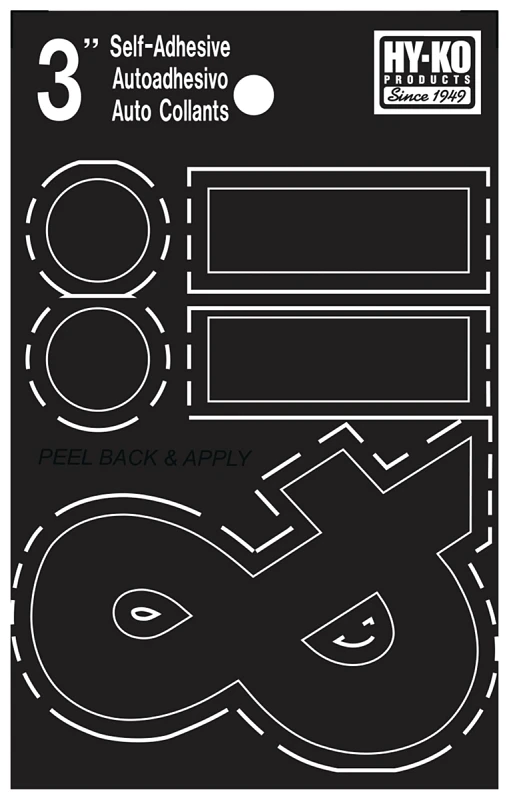 3 In. Black Vinyl Self-adhesive Symbols Set - Ampersand, Period, Hyphen