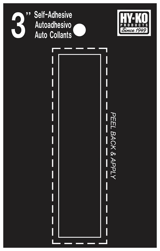 3 In. Black Vinyl Self-adhesive Letter I - Weather-resistant, Non-reflective
