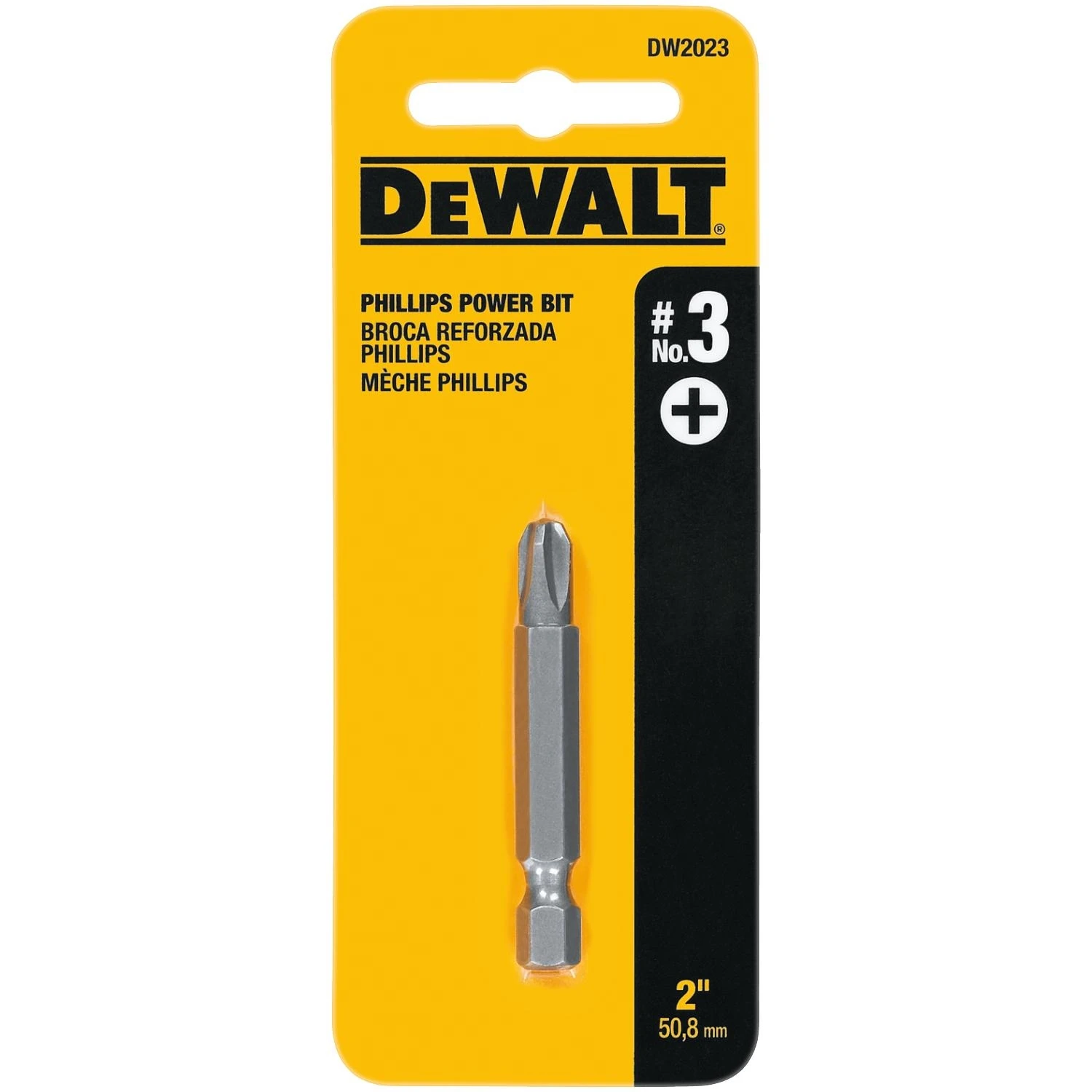 Phillips #3 2 In. Power Screwdriver Bit, Heat-treated Steel