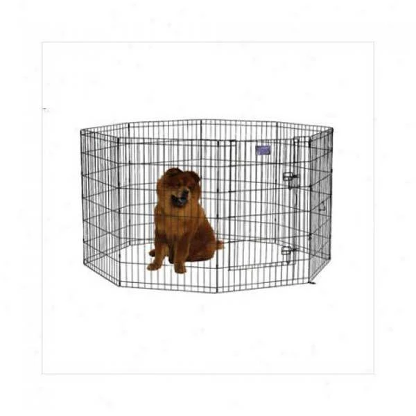 Black E-coat Pet Exercise Pen With Door, 36-inch High, 8 Panel