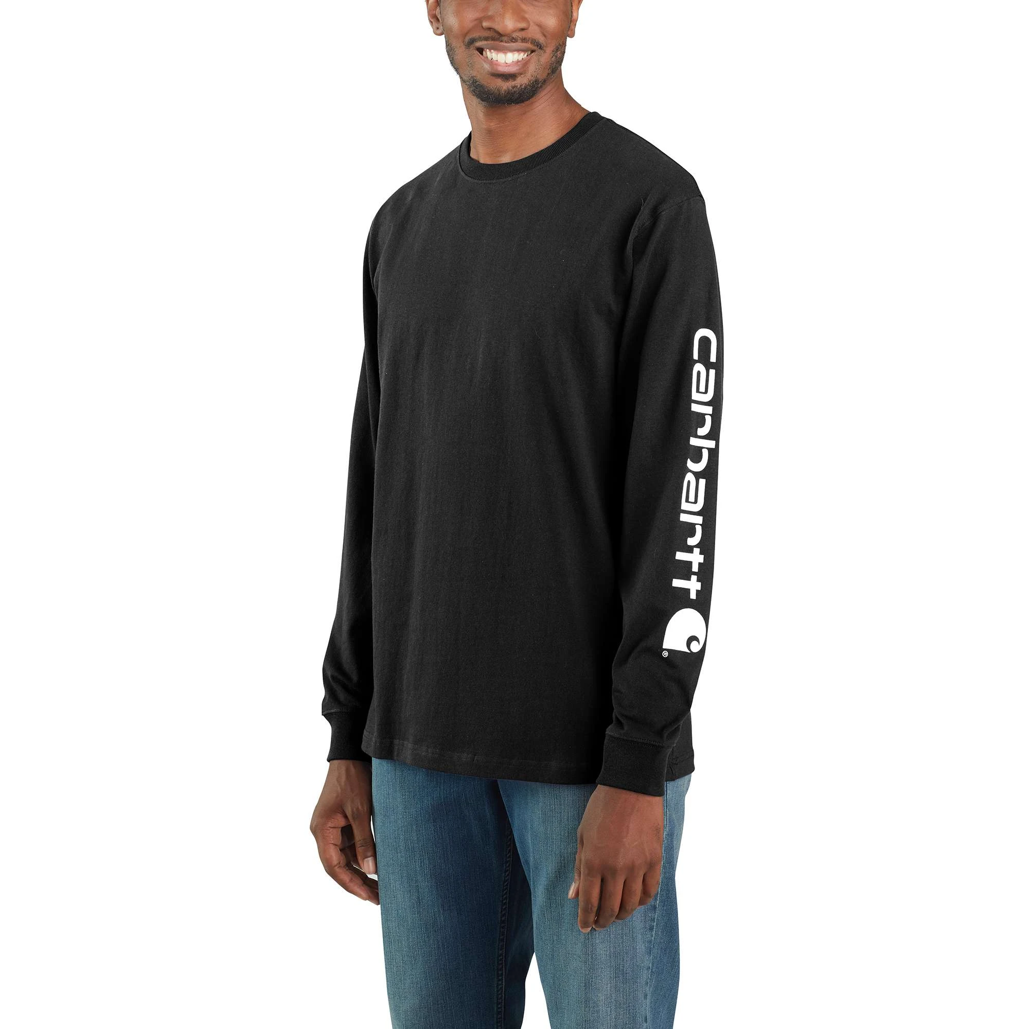 Men's Long Sleeve Graphic Logo T-shirt, Black, Xxl, Original Fit
