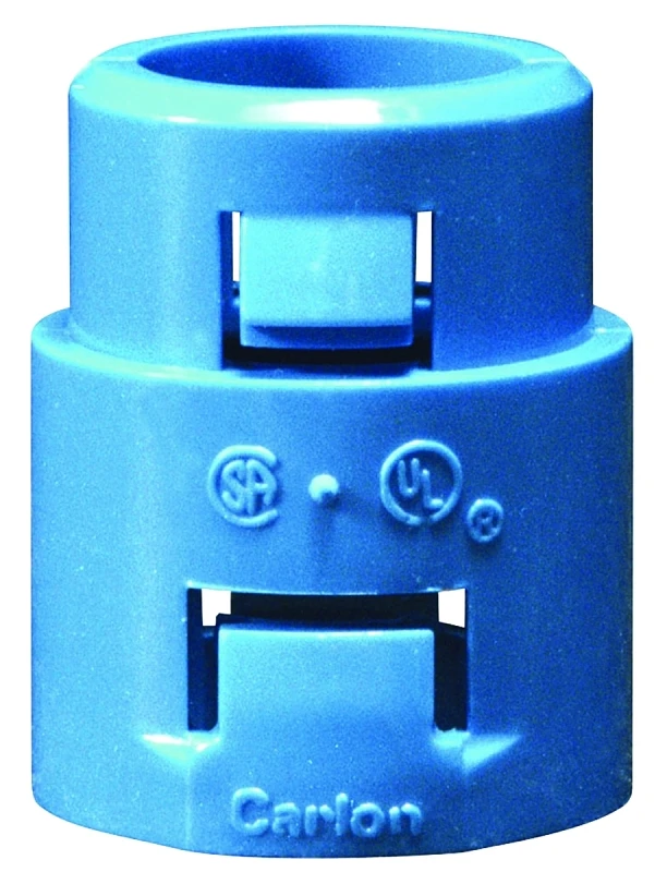 One Half Inch Electrical Nonmetallic Tubing Blue Smurf Terminator Adapter
