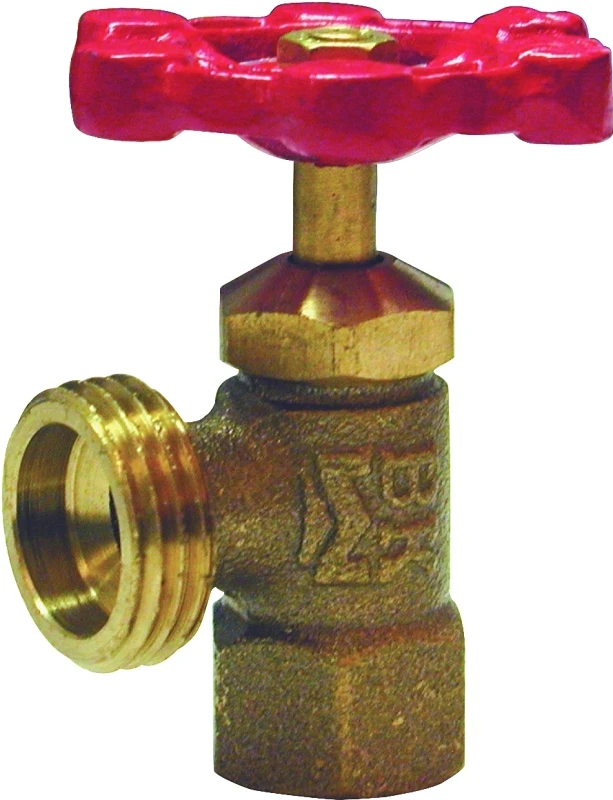 1/2 Inch Fip X 3/4 Inch Hose Thread Brass Boiler Drain Valve Model 102-103