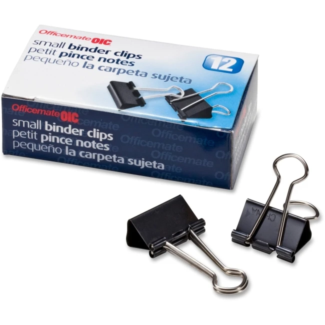 Small Binder Clips, 12 Count Pack, Durable Metal Construction