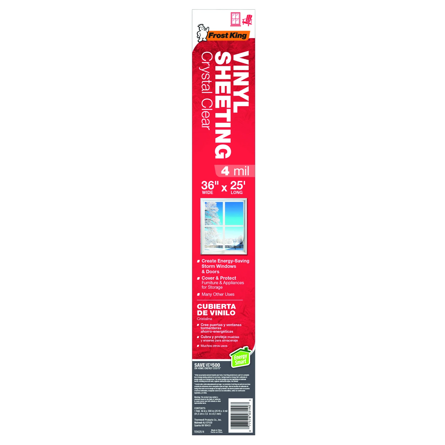 36 In. X 25 Ft. 4 Mil Clear Vinyl Sheeting Roll For Windows And Doors