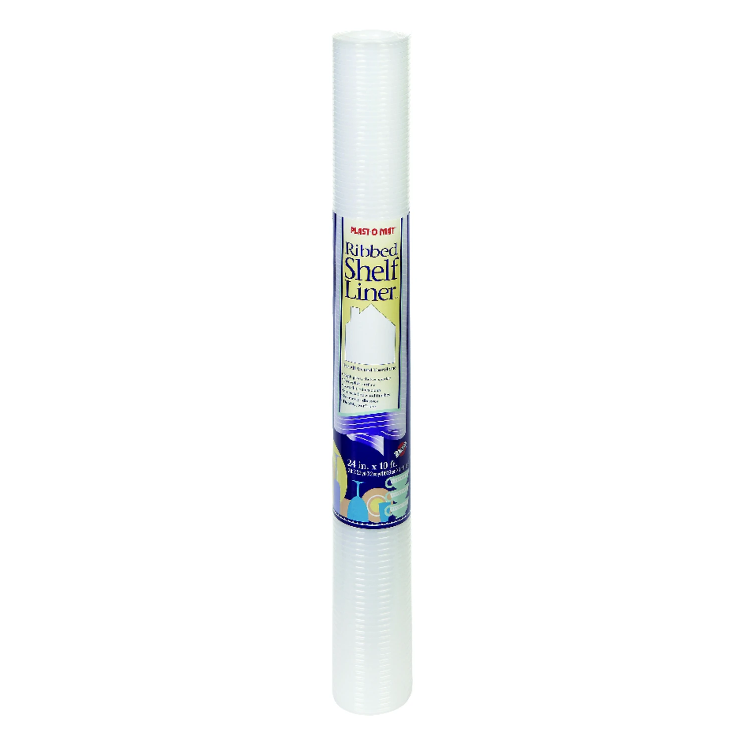 Clear Non-Adhesive Ribbed Waterproof Shelf Liner 24 Inch by 10 Feet
