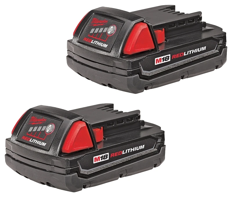 Milwaukee M18 REDLITHIUM 18 Volt Lithium-Ion 1.5 Ah Compact Tool Battery (2-Pack)