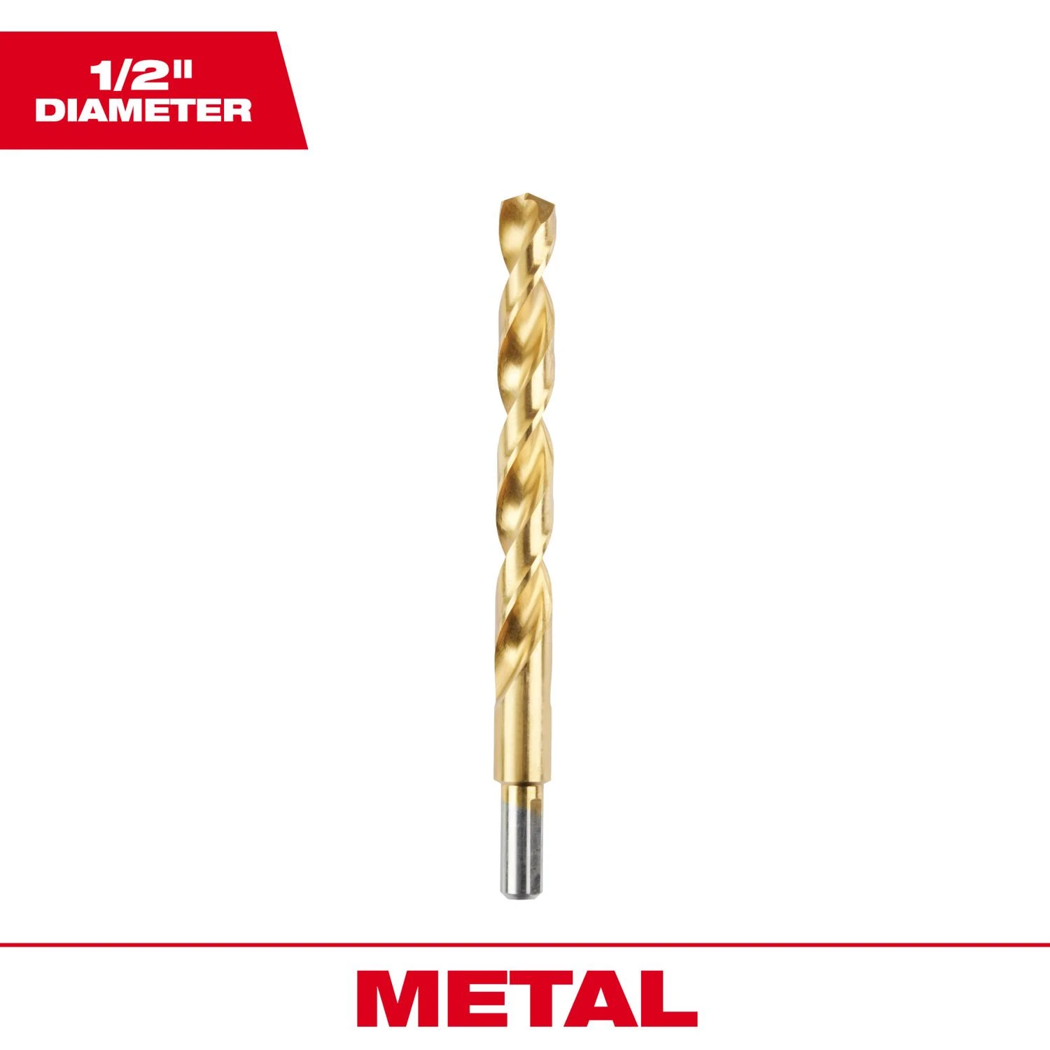 Thunderbolt 1/2 In. Titanium Drill Bit, 6 In. Length, 3-flat Shank