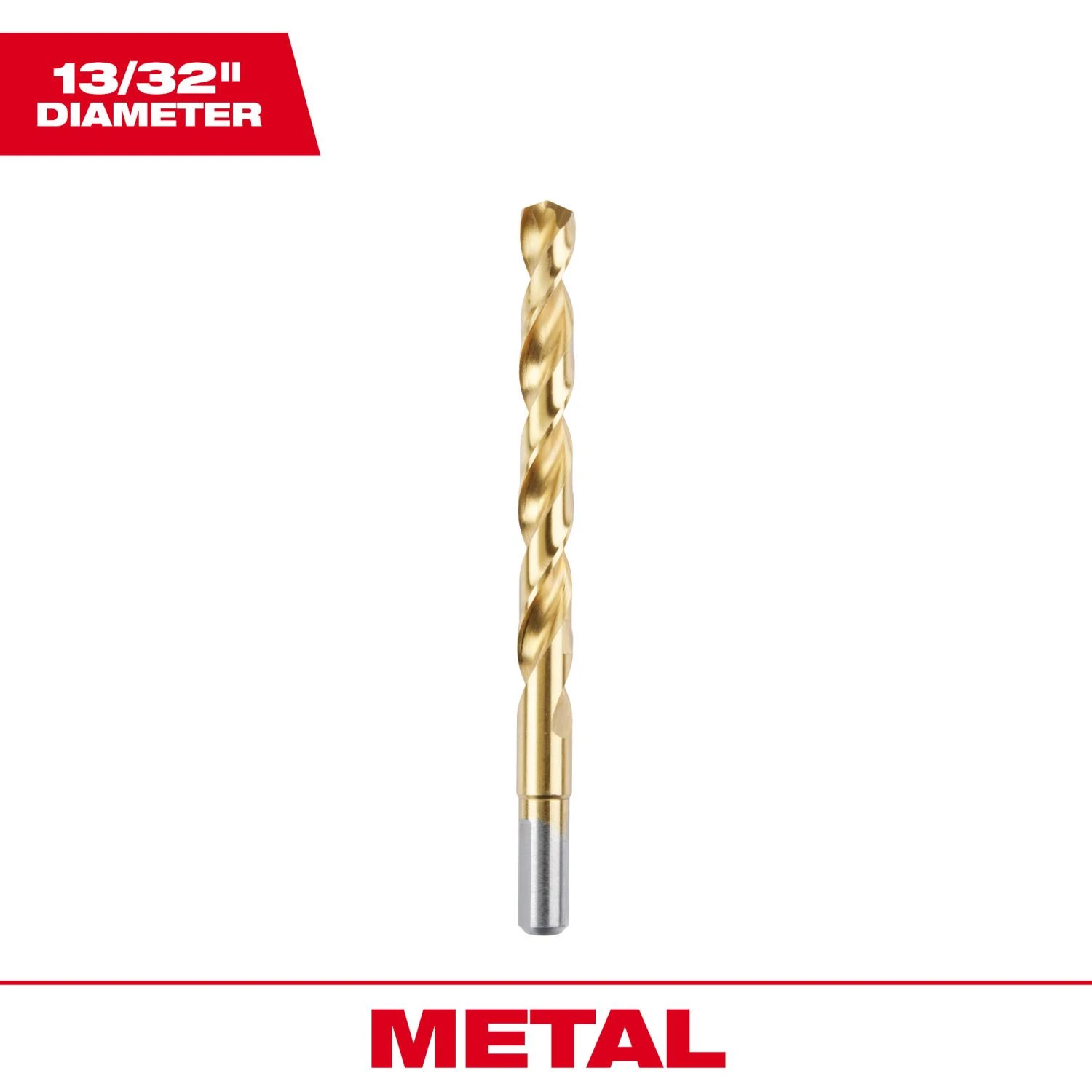 Thunderbolt 13/32 In. Titanium Drill Bit, 5-1/4 In. Length, 3-flat Shank