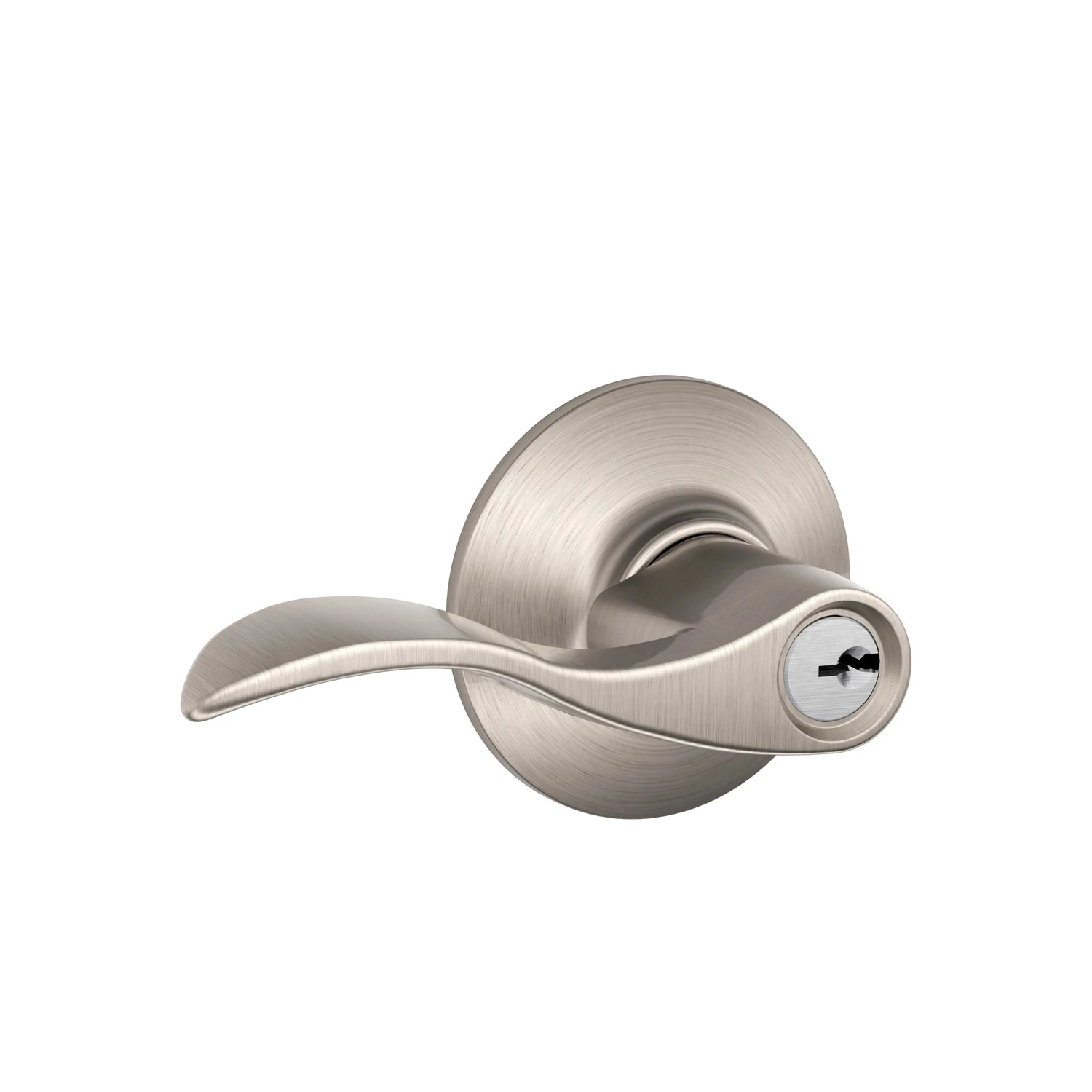 Satin Nickel Accent Entry Door Lever F51vacc619 - Grade 2 Security