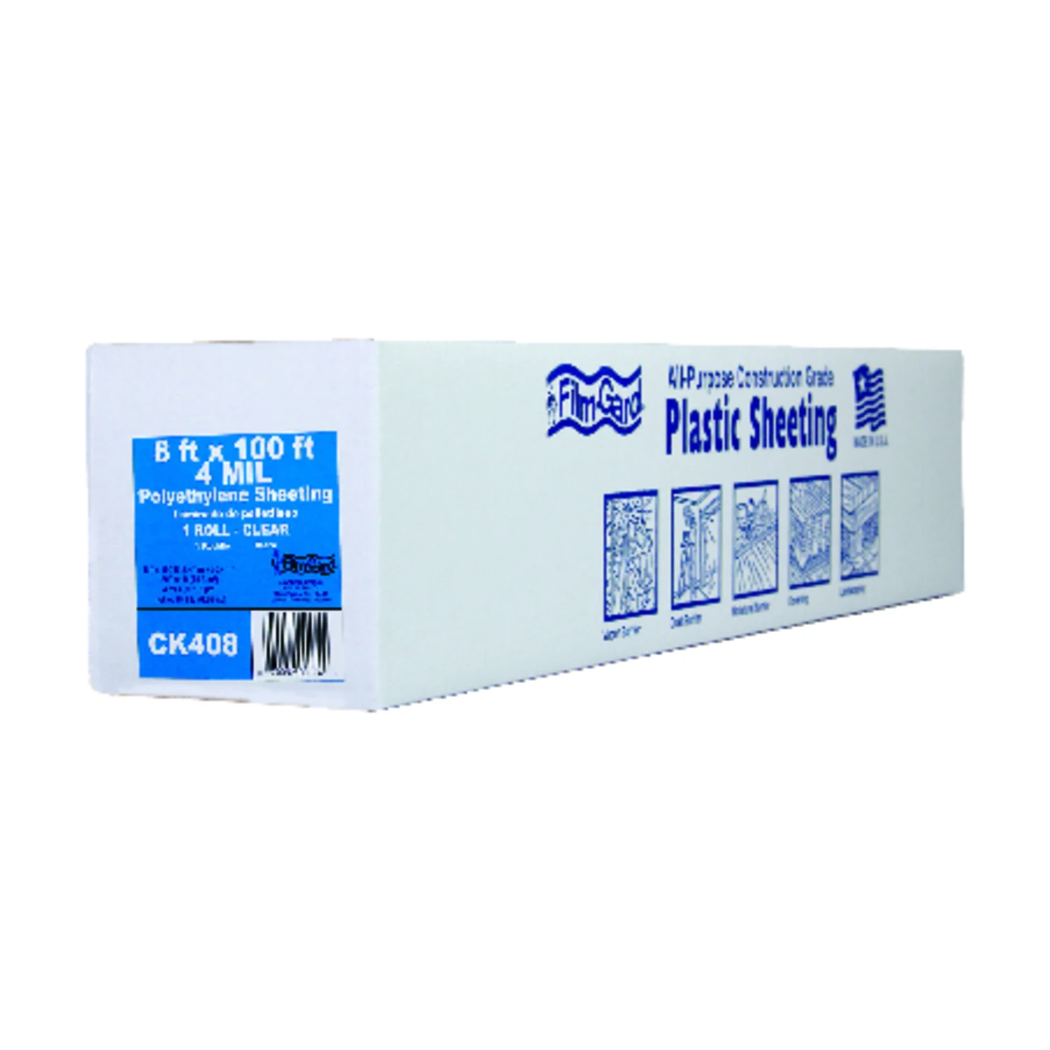 Film-Gard Plastic Sheeting 4 mil X 8 ft. W X 100 ft. L Polyethylene Clear 1 pk