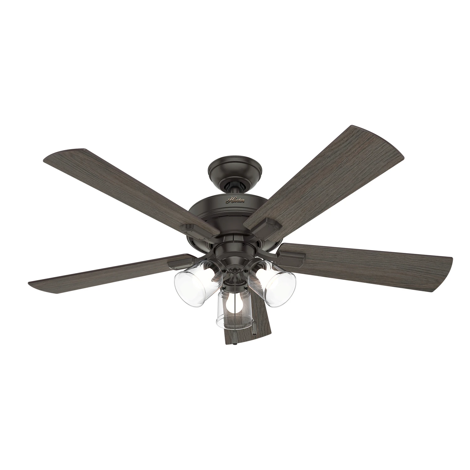Crestfield 52-Inch Ceiling Fan with Three LED Lights in New Bronze Finish