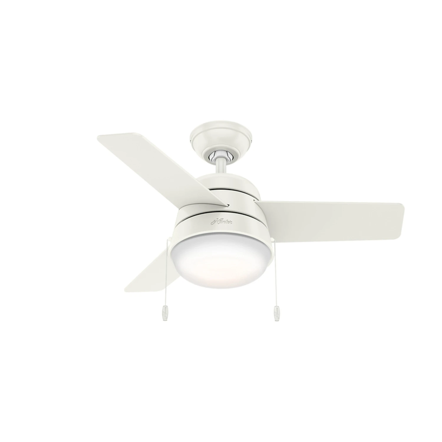Aker 59301 36-inch Ceiling Fan With Light, Fresh White Housing & Blades