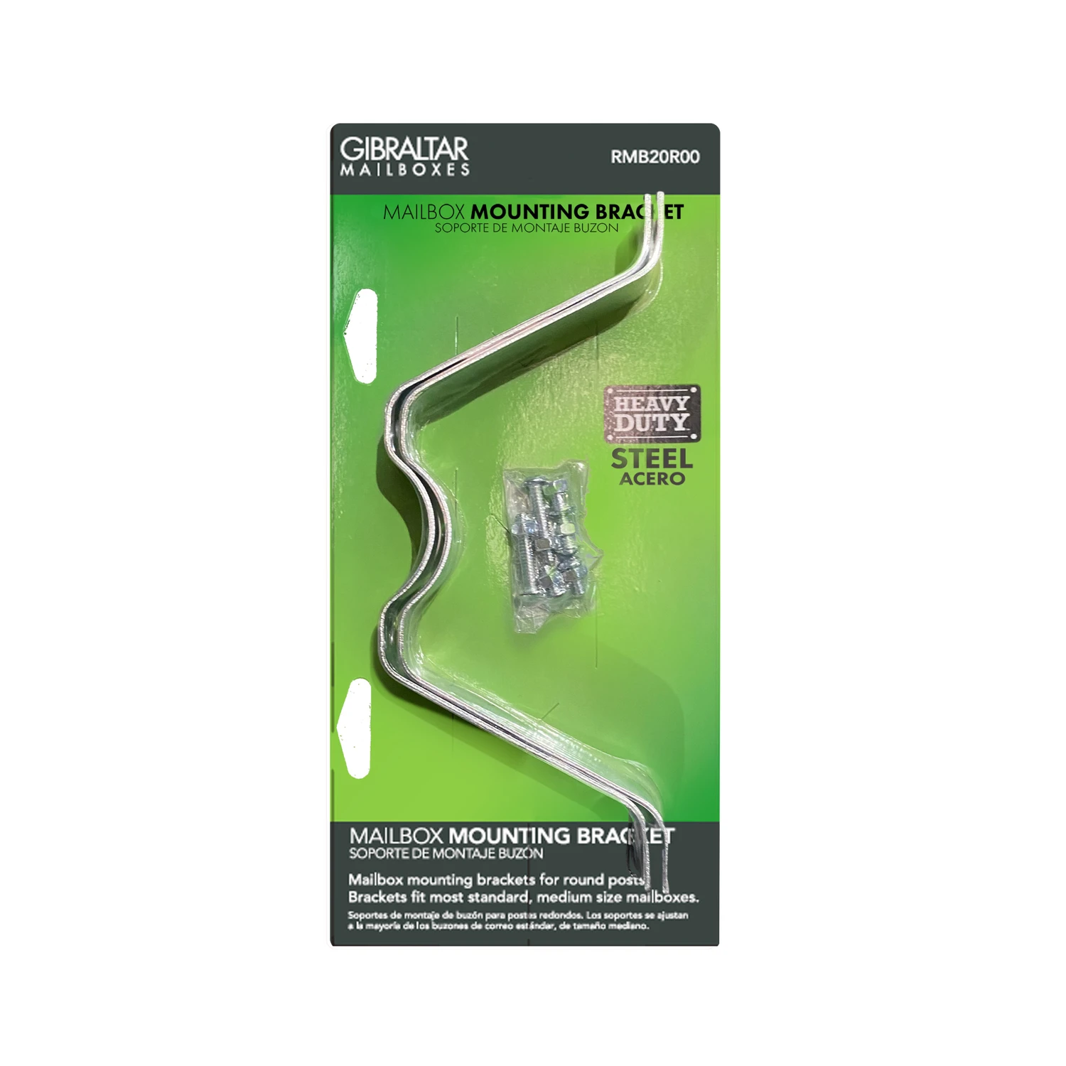 Silver Steel Bracket .074 Ga. 10.5 In. Length For Round Posts