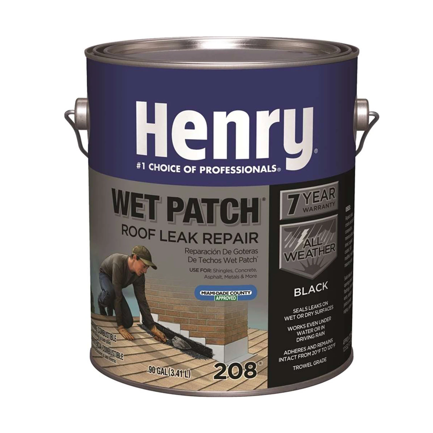 Wet Patch 1 Gallon Roof Cement And Patching Sealant - Black