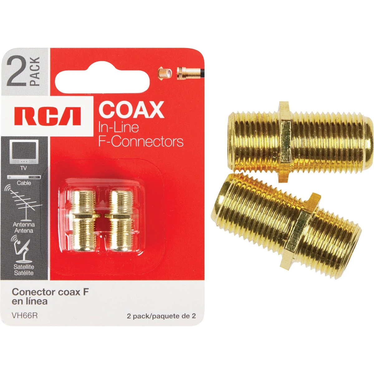 Feed Thru Coaxial Cable Coupler, 2-Pk.