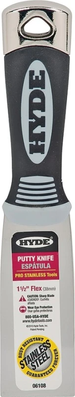 Pro Stainless Steel 1-1/2 In. Flexible Putty Knife With Hammer Head