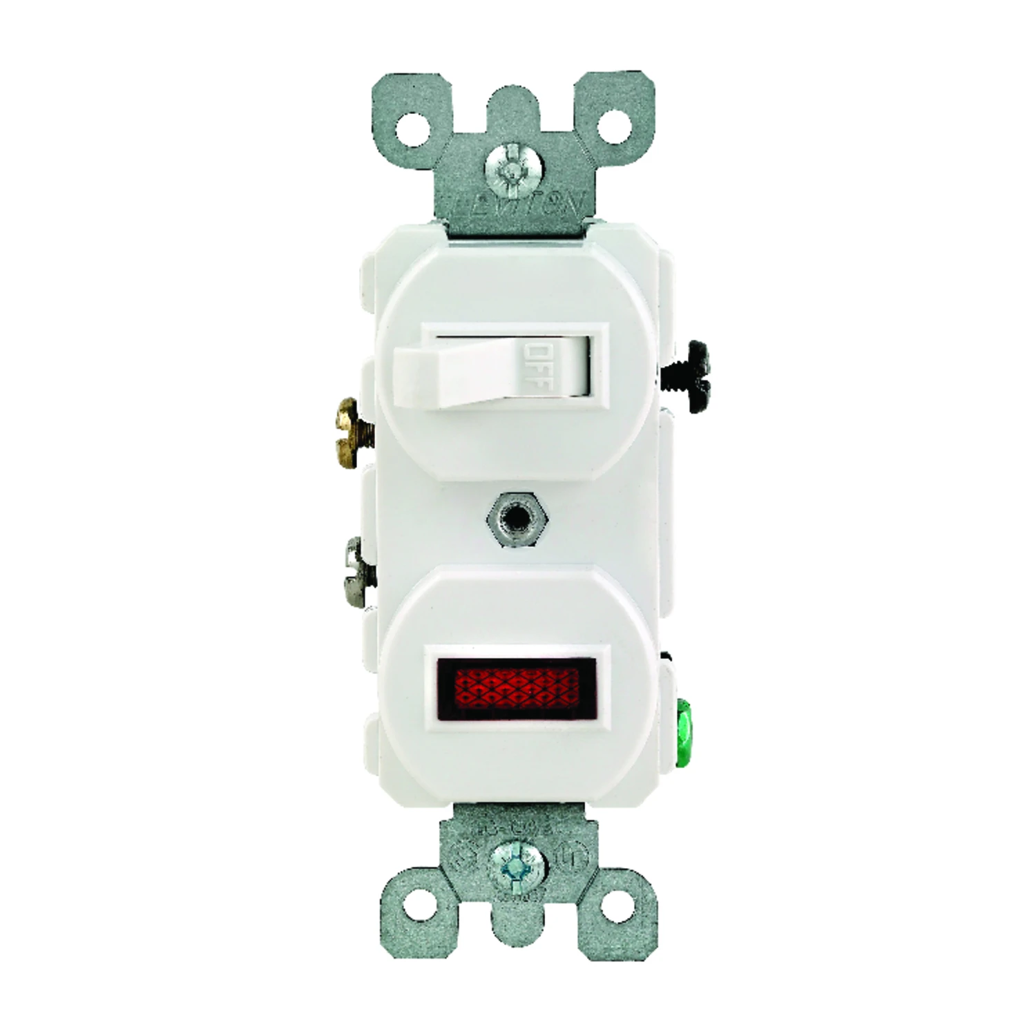 Leviton Heavy-Duty White 15A Switch & Pilot Light
