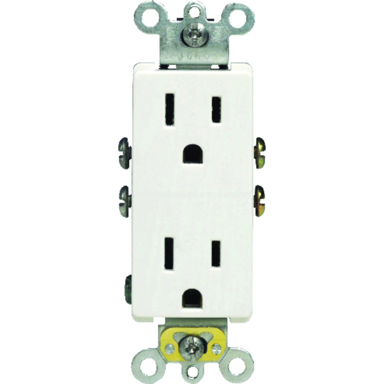 Leviton Decora 15A White Residential Grade 5-15R Duplex Outlet