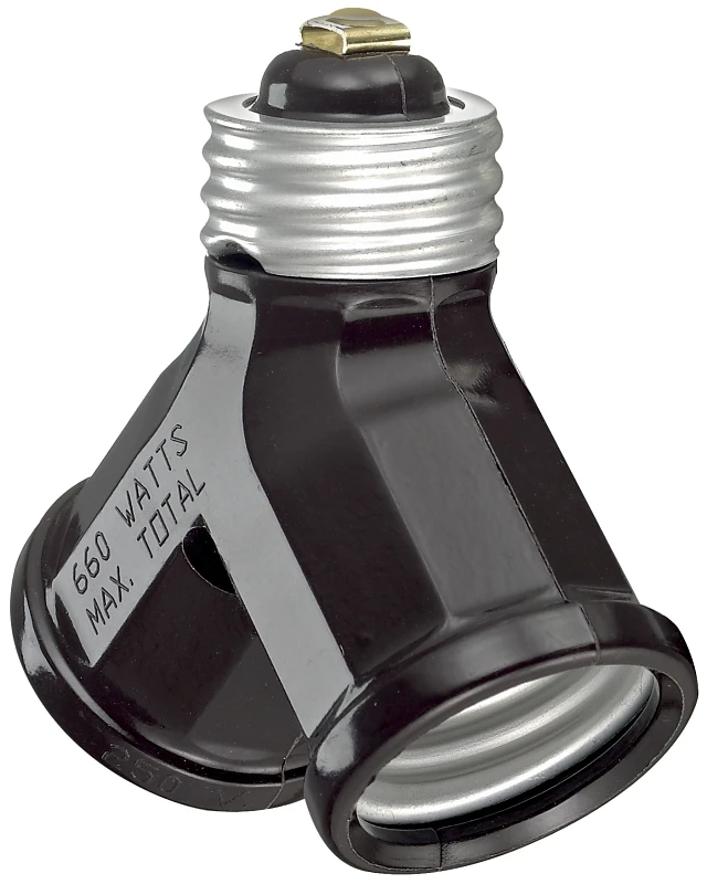 Leviton Plastic Medium Base Socket Adapter 1 pk