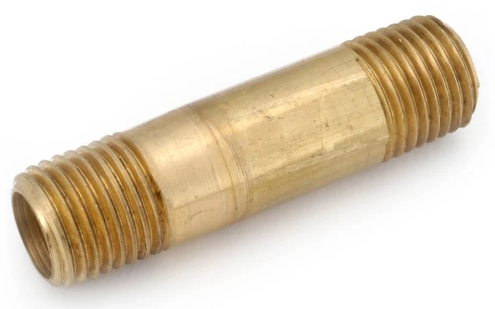 Pipe Fittings, Red Brass Nipple, Lead Free, 1/4 x 4 In.