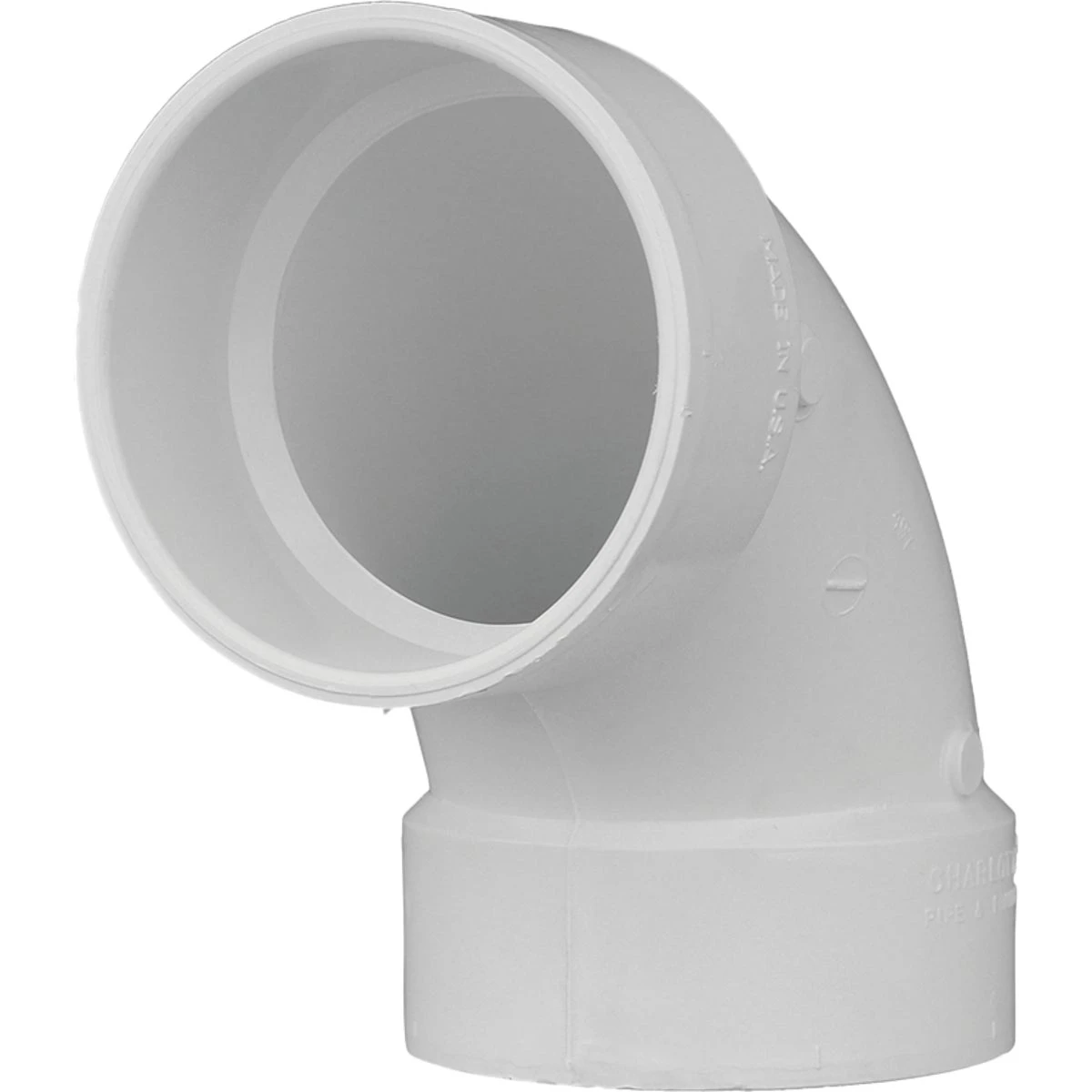 Charlotte Pipe Schedule 40 6 in. Hub X 6 in. D Hub PVC Elbow 1 pk