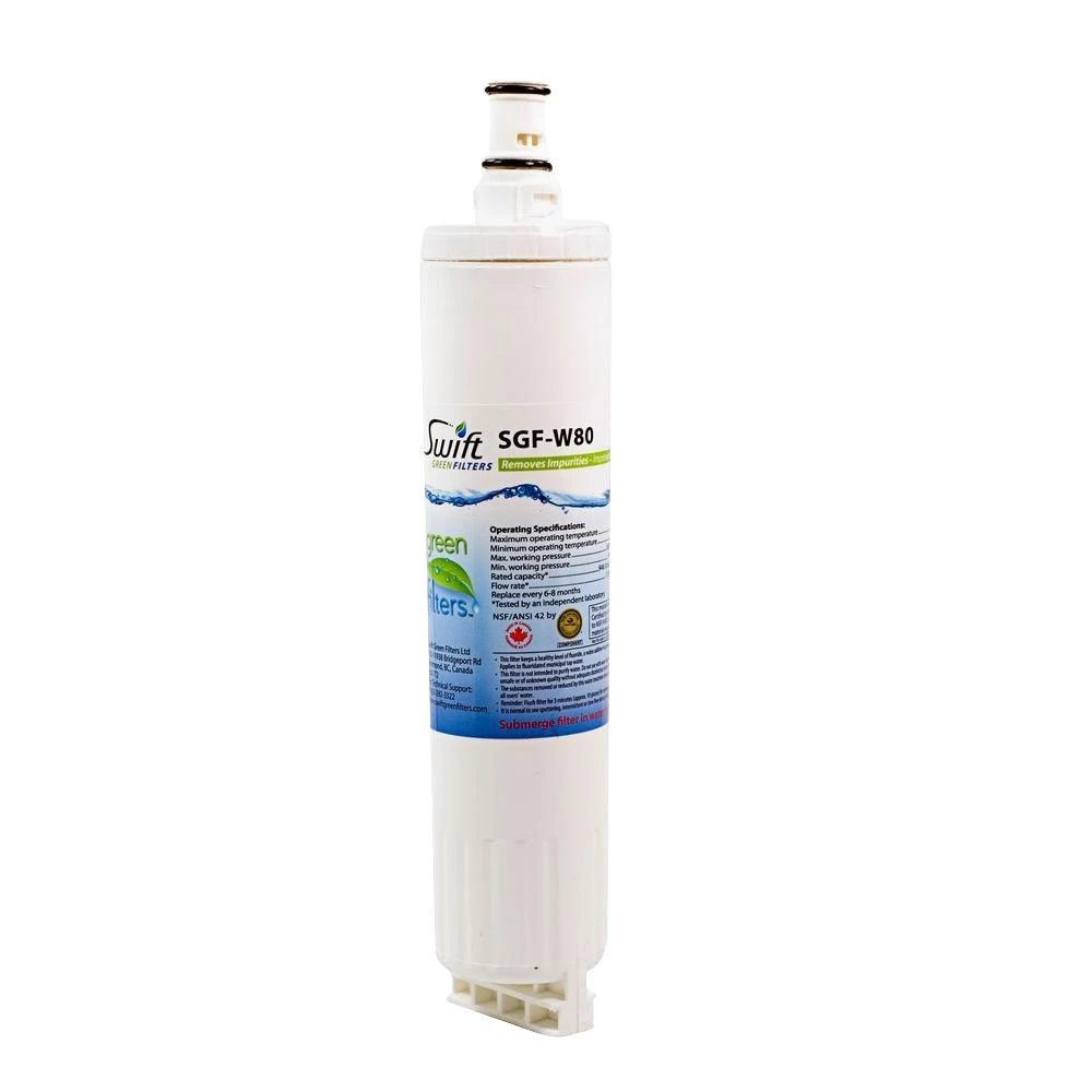 Sgf-w80 Refrigerator Water Filter, 0.5 Gpm, Coconut Shell Carbon Block