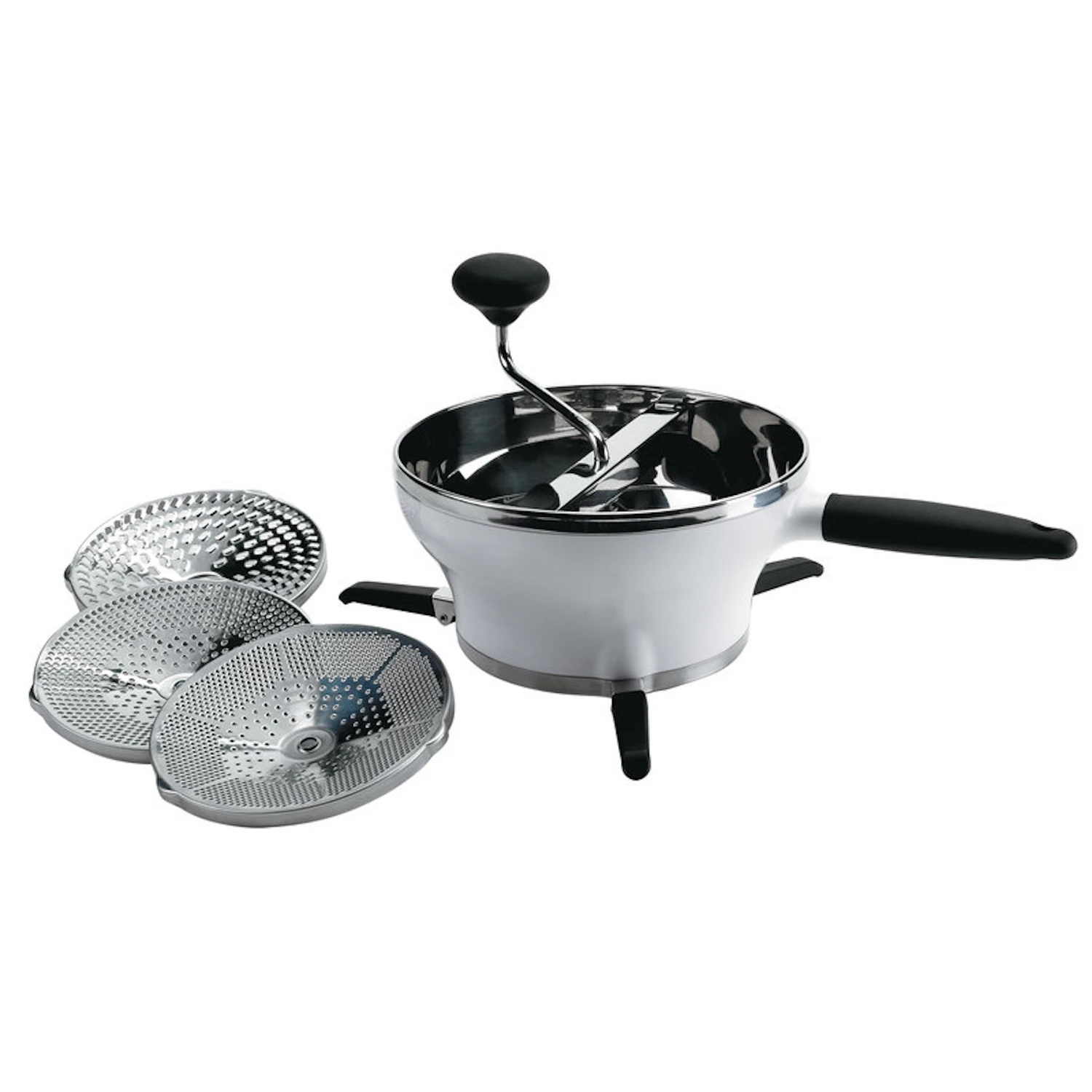 Good Grips 73.6 Oz White Stainless Steel Food Mill With 3 Discs