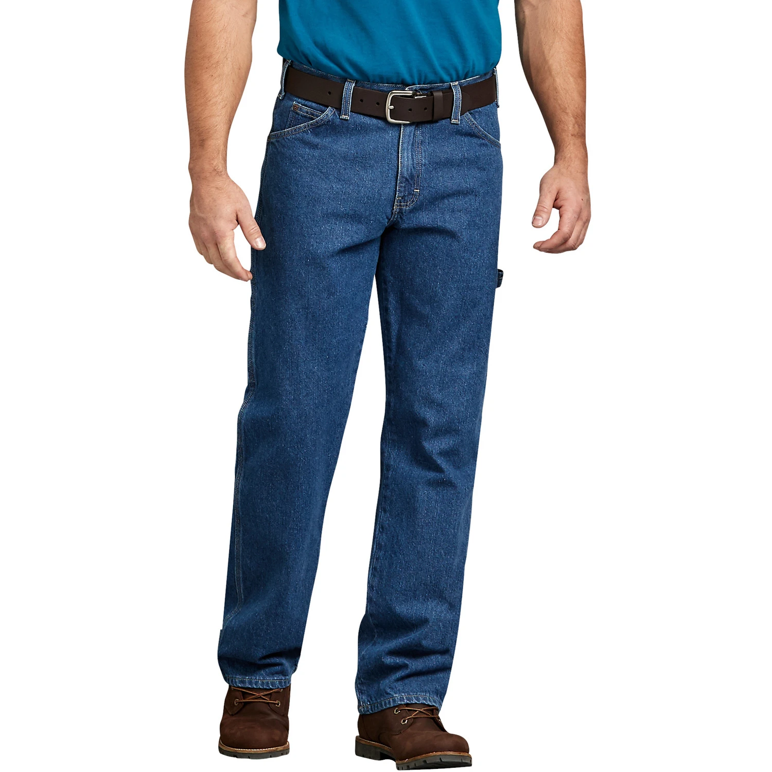 Men's Relaxed Fit Carpenter Jeans 48x30 Stonewashed Indigo Blue 7 Pocket 1 Pk