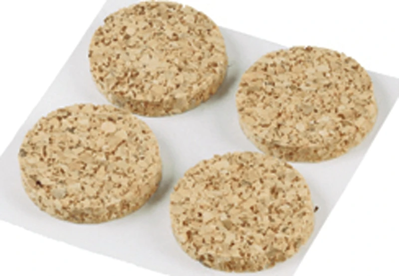 Cork Pads, Self-Adhesive, 1/2-In., Round, 12-Pk.